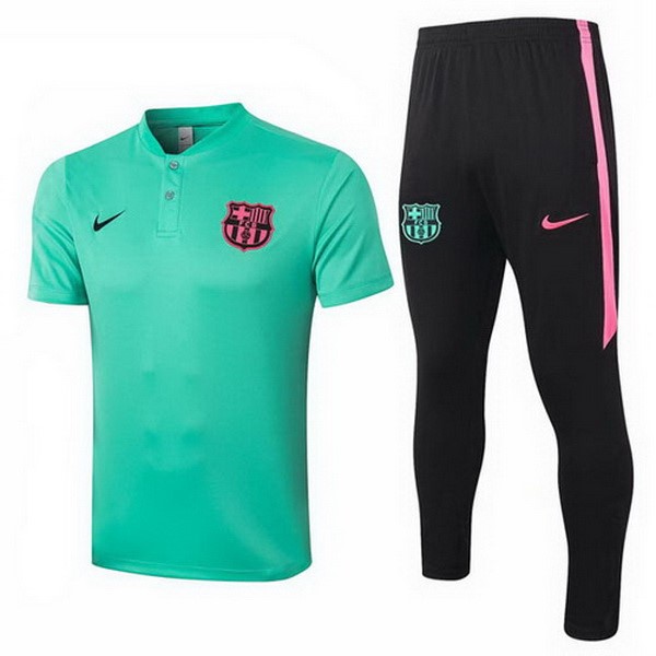 Polo Barcelona Conjunto Completo 2020-2021 Verde Negro